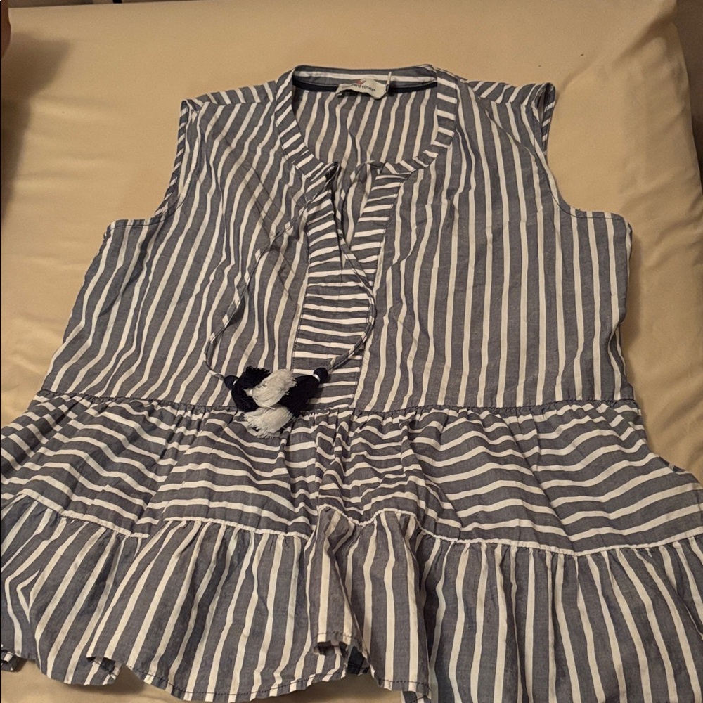 Vineyard Vines Blue and White Striped Top